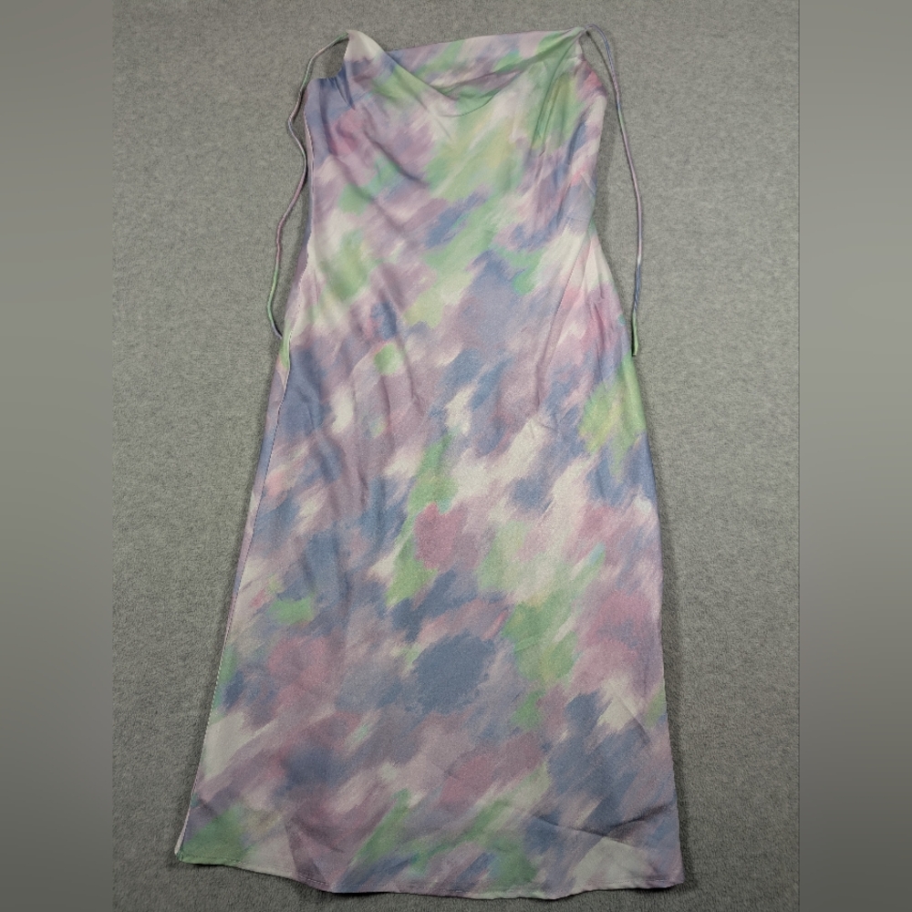 Skies Are‎ Blue Pastel Watercolor Halter Slip Small Dress